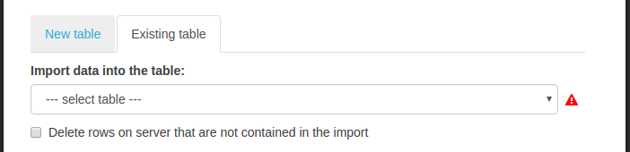 CSV Import into existing Table