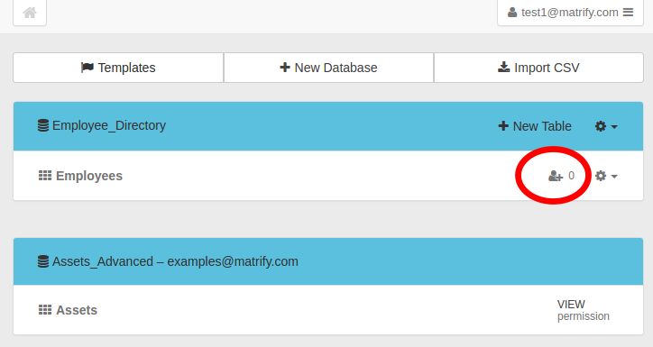 Open sharing dialog from Dashboard