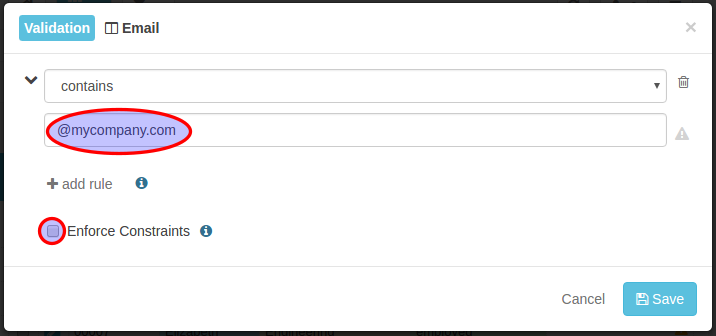 Define a simple Validation Condition