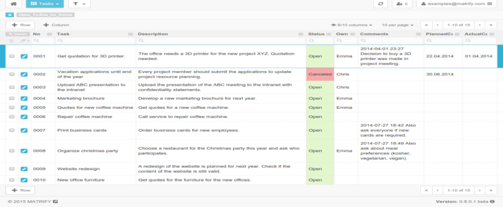 Screenshot of Task Tracker Example